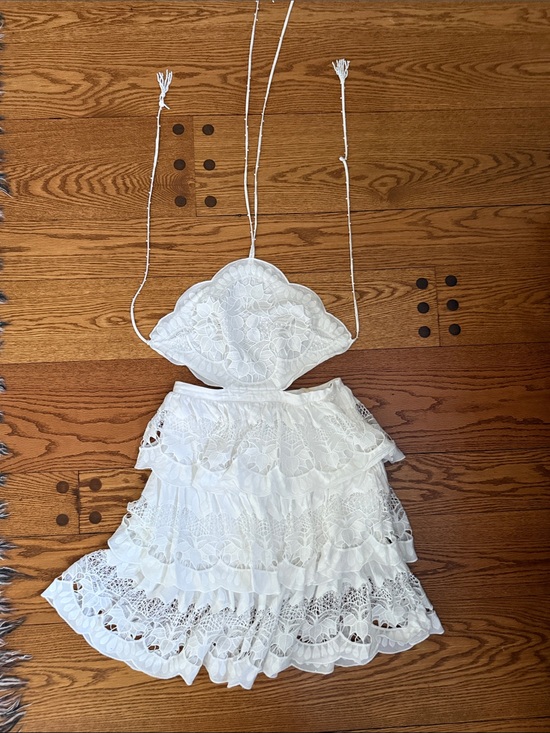 FARM Rio Dresses & Skirts - FARM Rio White Lace Tiered Ruffle Two-Piece Set